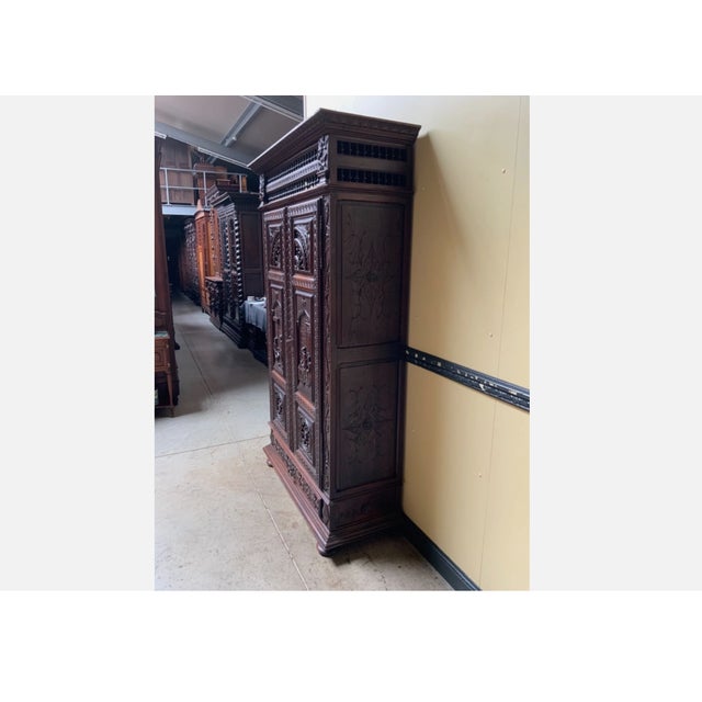 Antique Breton Cabinet in Wood, 1880 For Sale - Image 3 of 10