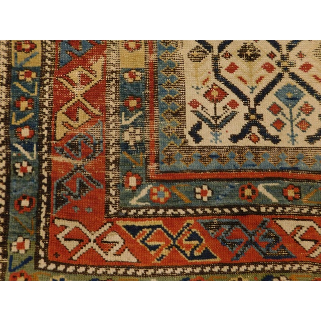 Textile 1920s Vintage Distressed Caucasian Daghestan Prayer Rug - 3'3"x 5' For Sale - Image 7 of 13