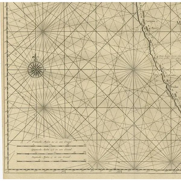 Antique Map of Malabar Coast attributed to Valentijn, 1726 For Sale - Image 3 of 5