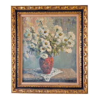 Mid-Century European Style Impressionist Floral Oil Painting - Signed Kádár For Sale
