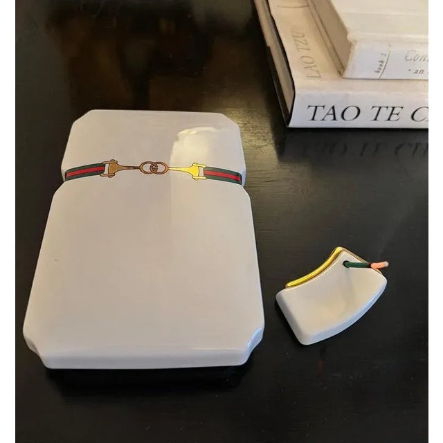 Porcelain Gucci Lidded Box with Incense 420 Holder For Sale - Image 10 of 12