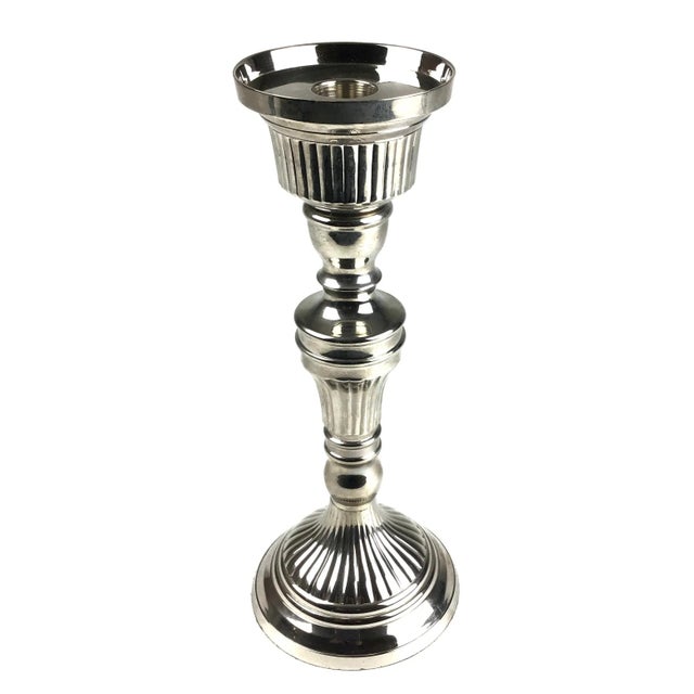 Maitland - Smith Maitland Smith Silver Tone Candle Holder For Sale - Image 4 of 7
