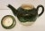 Mid 20th Century Vintage MCM Duncan Enterprises Majolica Pottery Tea Pot With Lid Dripped Green Cream For Sale - Image 5 of 10