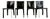 Vintage Black Leather Dining Chairs, 1970s, Set of 4 For Sale