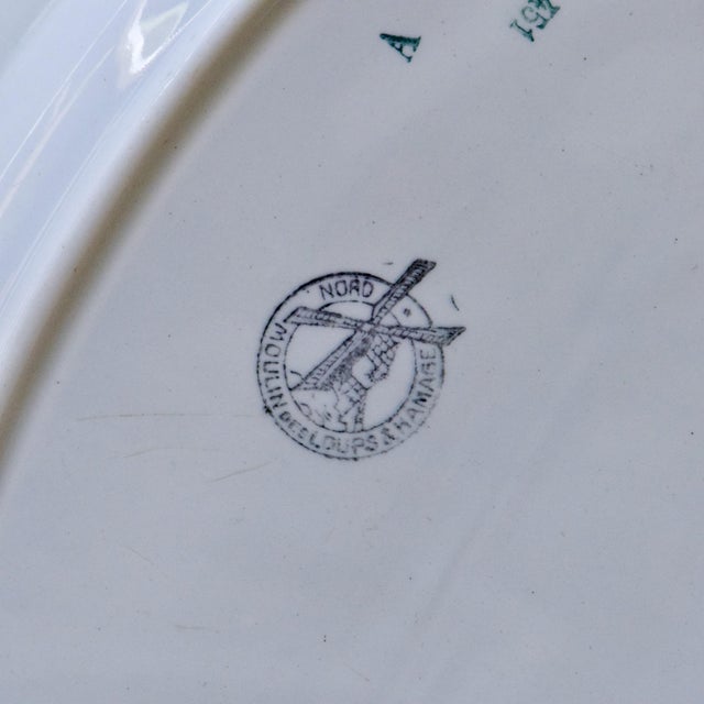 Large Antique French Platter from Moulin Des Loups, 1888 For Sale - Image 6 of 7