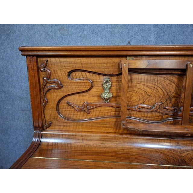 Brown Art Nouveau Upright Piano from P. Charuis, 1900s For Sale - Image 8 of 14