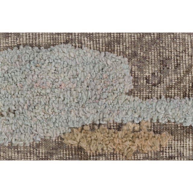 Mid 20th Century Earthy Beige & Soft Blue Accents Rug For Sale - Image 10 of 11