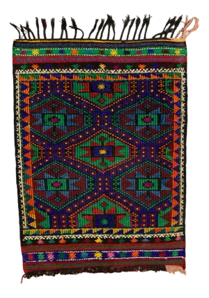 Small Vintage Turkish Kilim Rug in Wool