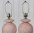 1980s Vintage Coastal Palm Leaf Pink Chalkware Table Lamps - A Pair For Sale - Image 5 of 11
