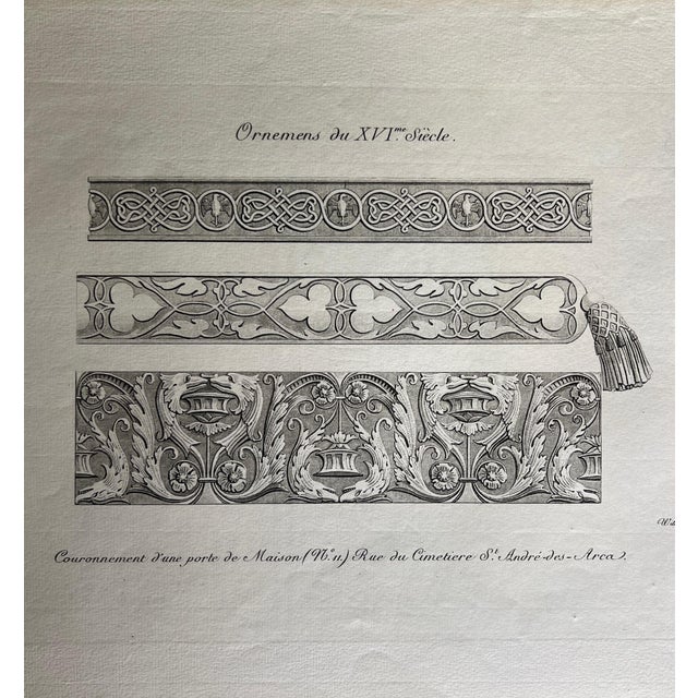 This beautiful print of an etching depicting an ornately decorated door crowning was created by French artist Nicolas...