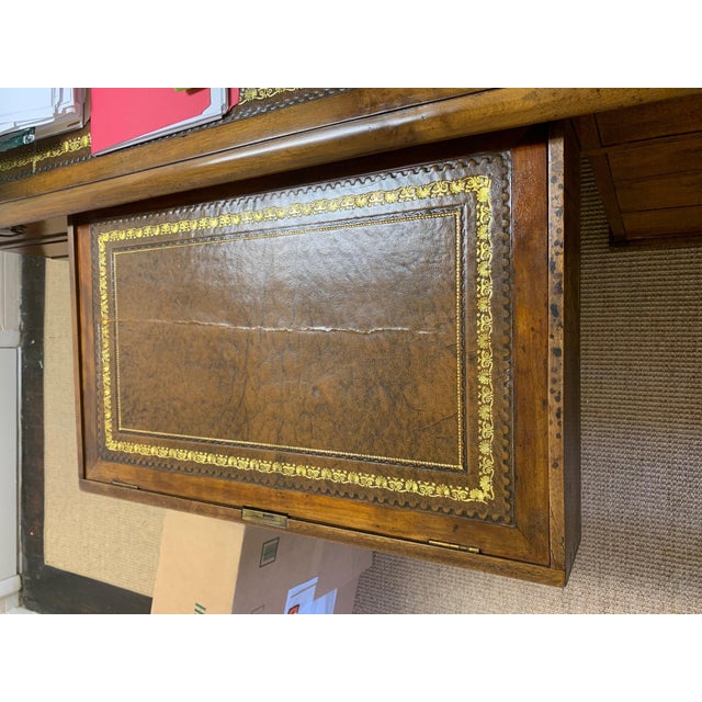 Wood Late 19th Century Mid-Century Mahogany English Partners Desk For Sale - Image 7 of 11