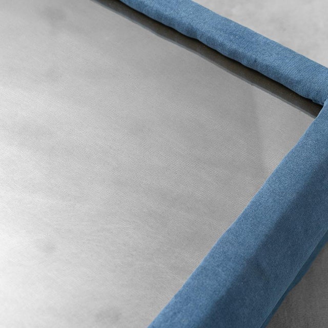 Blue Vintage Lounge Chairs with Coffee Table in Blue Fabric, 1970s, Set of 3 For Sale - Image 8 of 13