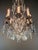 Antique French Gothic Revival Brass Crystal Chandelier Tall 9 Light For Sale - Image 4 of 7