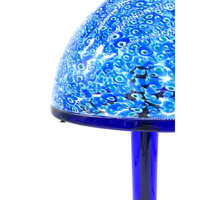 Blue Neverrino Mushroom Lamps in Murrini Glass by Gae Aulenti for Vistosi, 1960s, Set of 2 For Sale - Image 8 of 18