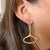 Art Deco 14k Gold Wide Open Oval Drop Diamond Wire Clip Earring - Made in Italy, Pair For Sale - Image 3 of 10
