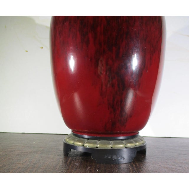 Manufacture de Sevres Art Deco Sevres Porcelain Flambe Vase on Bronze Mounts For Sale - Image 4 of 9