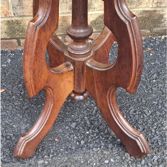Wood Late 19th Century Victorian Rococo Style Carved Walnut Side Table For Sale - Image 7 of 7