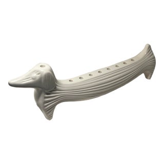 Rare Discontinued Jonathan Adler Ceramic Dachshund Menorah Stoneware Figurine For Sale