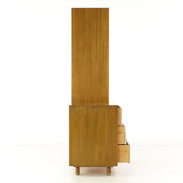 Harvey Probber Harvey Probber Mid Century Mahogany and Cane China Cabinet For Sale - Image 4 of 12