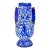 Early 19th Century Handmade Ceramic Vase W/ Blue Graphics & Expressionism For Sale