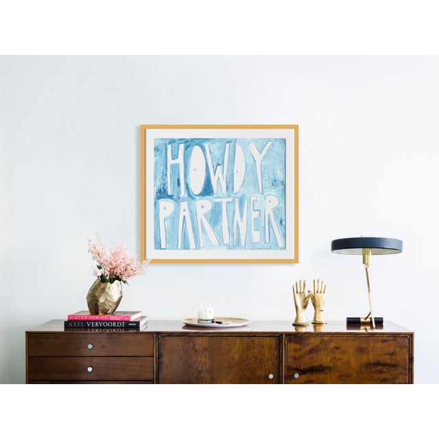 Contemporary Howdy Partner by Virginia Chamlee in Gold Frame, Medium Art Print For Sale - Image 3 of 4