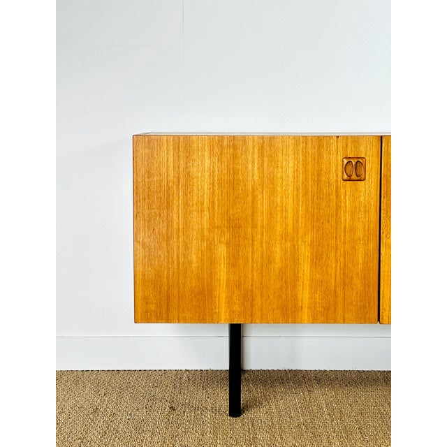 Scandinavian Sideboard in Teak with Black Metal Legs, 1960 For Sale - Image 11 of 18