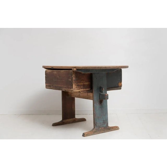 Wood 18th Century Swedish Country Folk Art Pine Table For Sale - Image 7 of 13