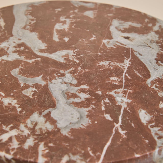 Stone 19th Century French Rouge + Ochre Marble Pedestal For Sale - Image 7 of 9