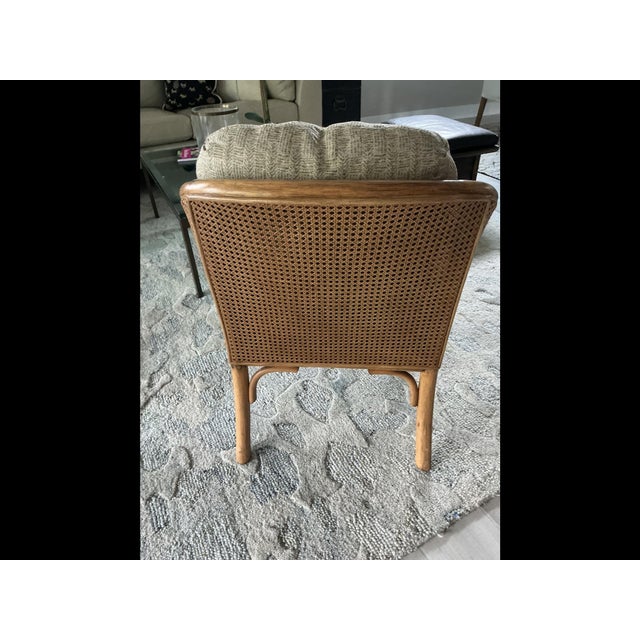 Authentic vintage McGuire of San Francisco Lounge Chair featuring the company’s signature rattan construction woven cane...