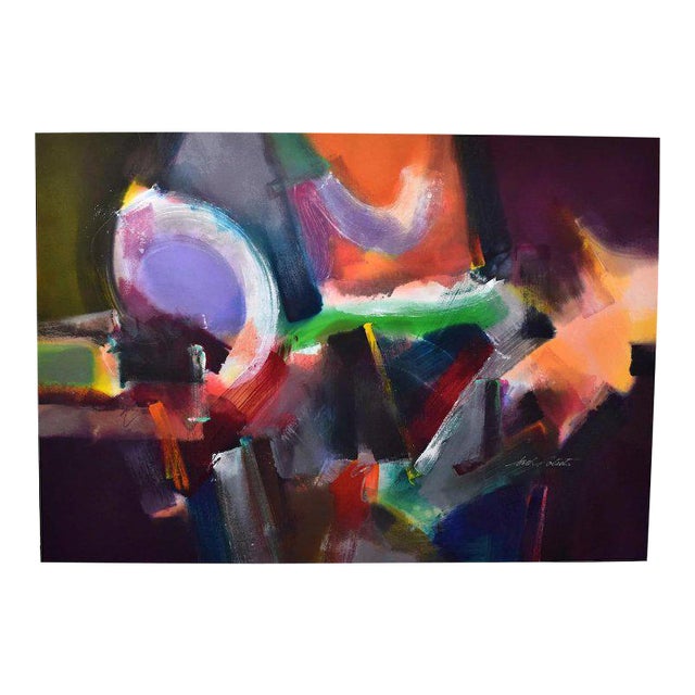 Jack Roberts Signed Large Abstract Colorist Oil Painting on Canvas
