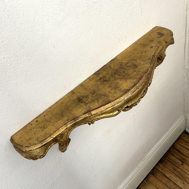 Italian Giltwood Demilune Shelf For Sale - Image 4 of 7