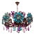 Large Vintage Chandelier Crystal Antique Different Daisy Colourful Hand Painted 8 Lamps Bohemian Light For Sale