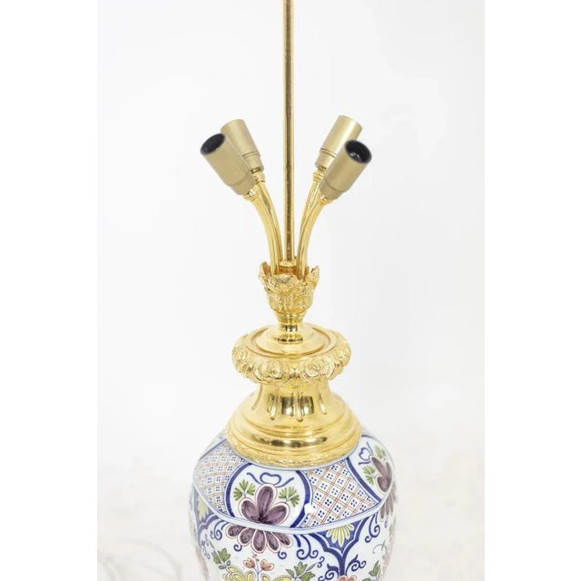 Blue Antique Table Lamp in Earthenware For Sale - Image 8 of 9