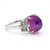 Art Deco Vintage No Heat 7 Carat Purplish Pink Star Sapphire Platinum Art Deco Ring, Size 6.25 For Sale - Image 3 of 11