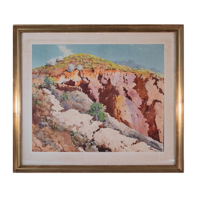 Mountain Study, Watercolor, Mid-20th Century For Sale