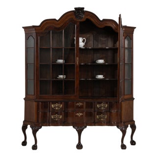 19th Century France Brown Wood Display Cabinet For Sale