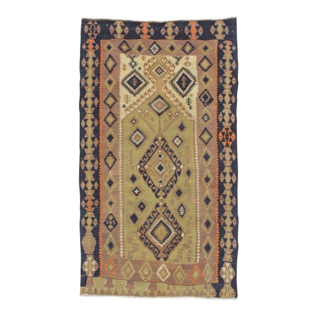 Handwoven Antique Turkish Kilim Rug - 2′6″ × 4′5″ For Sale