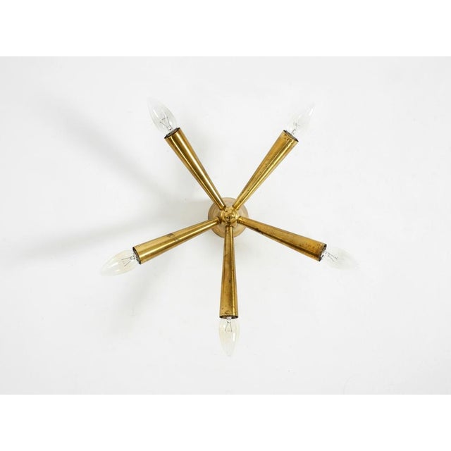 1950s Mid-Century Modern Sputnik Brass Ceiling Lamp with Five Arms, 1950s For Sale - Image 5 of 18