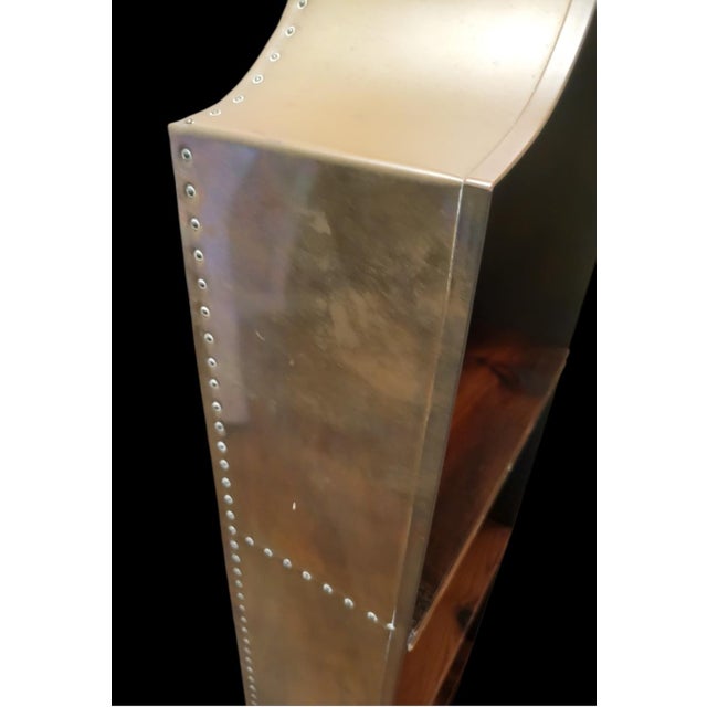 Vintage Rare Spanish Brass Clad Wood Pagoda Regency Sarreid Style Wall Shelf For Sale In West Palm - Image 6 of 11