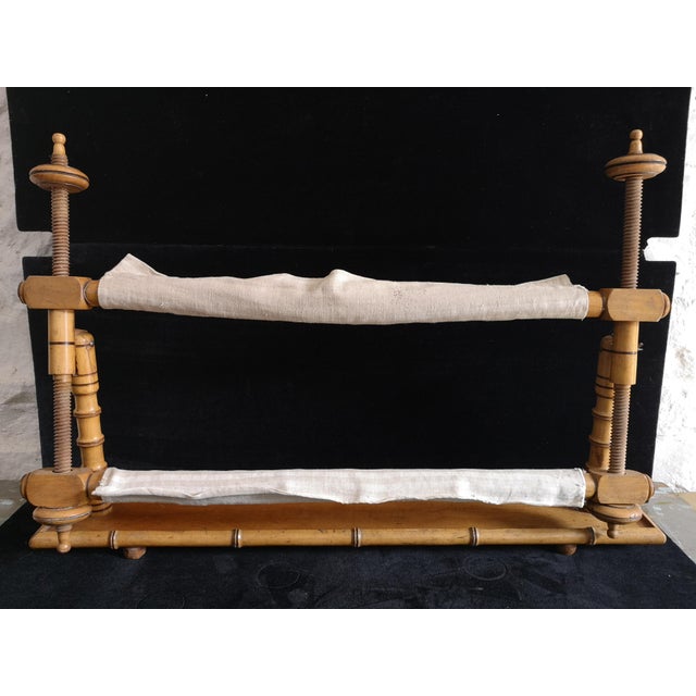 French Neeedle Point or Embroidery Stretcher with Carved Bamboo Effect and Cherrywood Table Top, 1880s For Sale - Image 16 of 18
