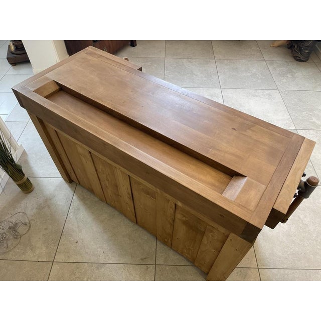 Brown Narrow Workbench with Drawers For Sale - Image 8 of 18