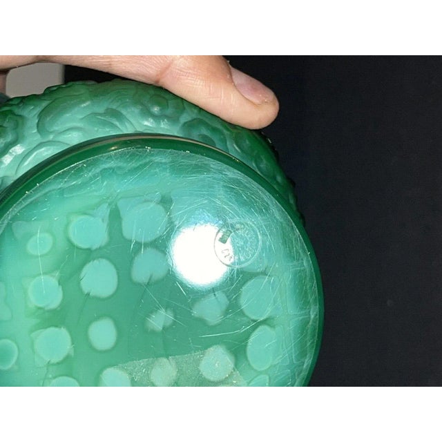 1930s Art Deco Malachite Glass Czechoslovakian Perfume Bottle For Sale - Image 10 of 12