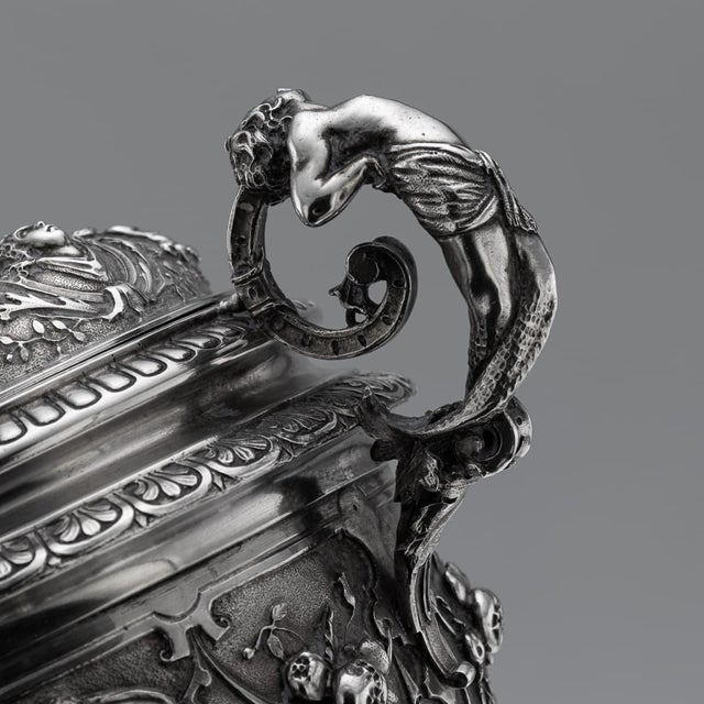 Antique Italian Silver Repoussé & Chased Covered Urn, 1870s For Sale - Image 12 of 18