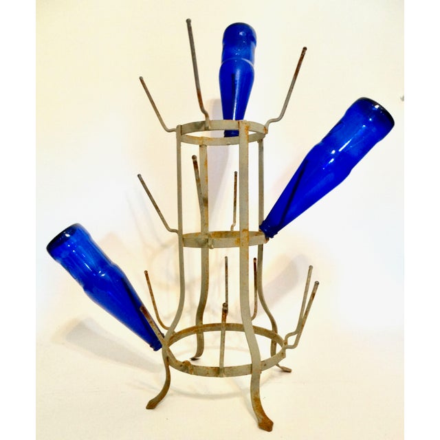 Antique Zinc French Wine Bottle Drying Rack For Sale - Image 4 of 5