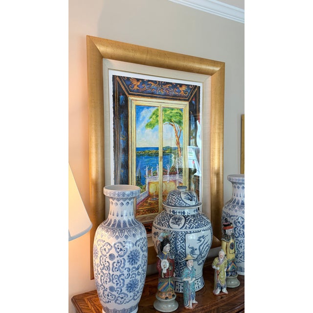 Jonna White Original Signed “Above Magens Bay” in Monumental Custom Gold Frame For Sale - Image 15 of 16