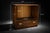 Mid 20th Century Drexel Mid 20th Century Architectural Walnut Cabinet With Geometric Facade & Pocket Doors For Sale - Image 5 of 10
