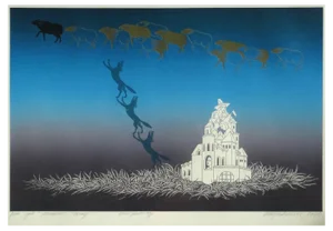 Lilija Dinere, Mirage, 1990, Etching on Zinc
