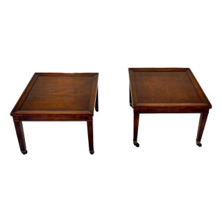 Pair of Vintage Fine Arts Furniture Co. Mahogany Side Tables - George III Style" For Sale