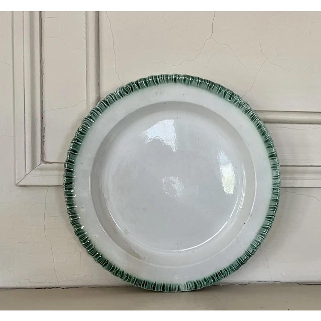 Antique Early 19th Century English Pearlware Green Feather Edge Plate For Sale - Image 15 of 17