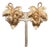 Vintage 1950s Signed Napier Goldtone Leaf With Curled Stem Clip Earrings-2 Pieces For Sale